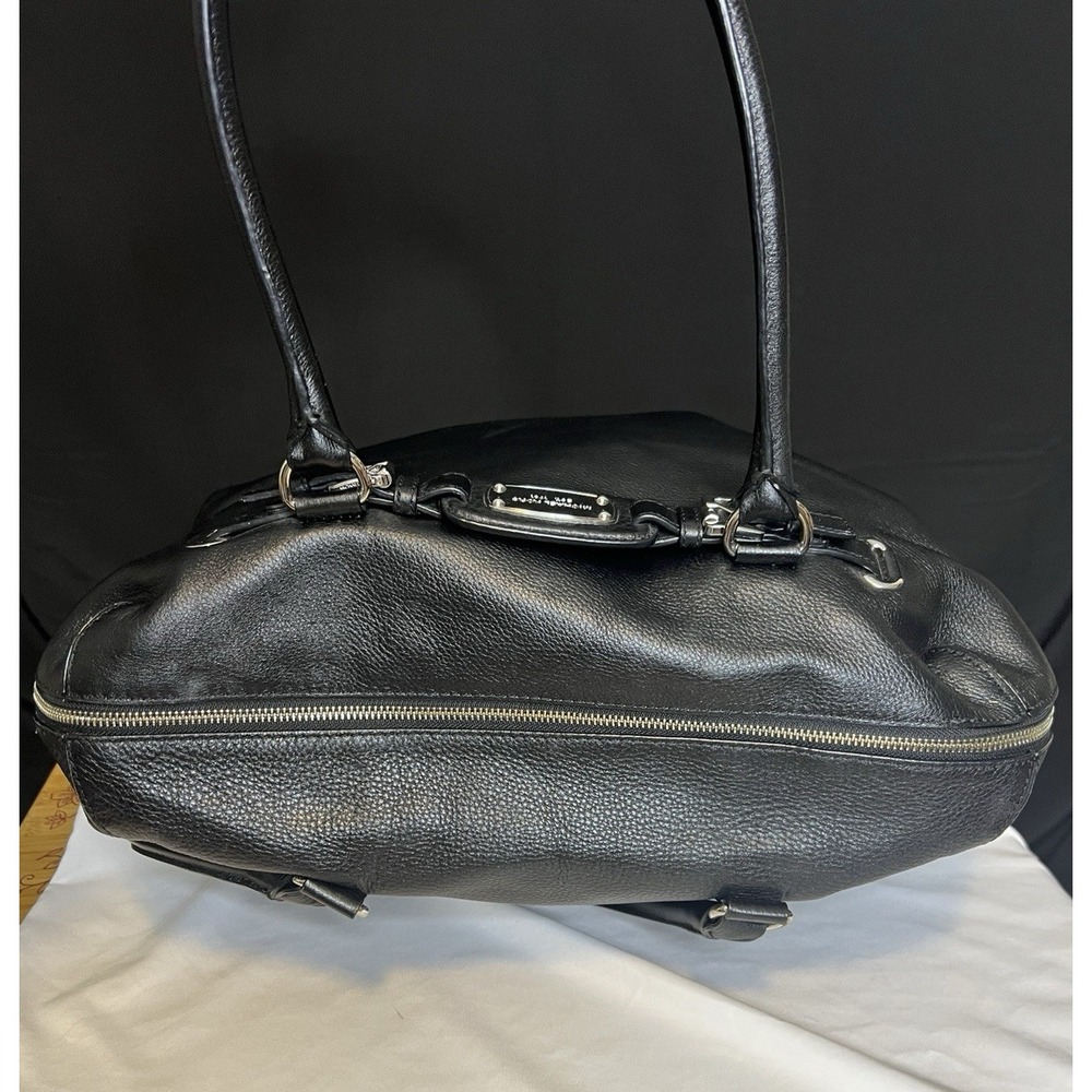 Michael Kors Black Pebble Leather Weekender Bag Luggage Satchel Bag Tote 16 x 13 - Picture 9 of 16